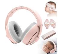 WIYETY Protection auditive bébé Cache-oreilles : Casque bébé 2-en-1 Protection contre le bruit 25dB, Cache-oreilles confortables pour enfants avec suppression du bruit & Bandeau ajustable pour bébés