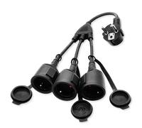 WIYETY Rallonge 3 Prises: Adaptateur Multiprise 3 en 1 avec Câble Flexible, Prise Multiple pour Maison Bureau Cuisine, 250V 16A, 1,5mm², Noir