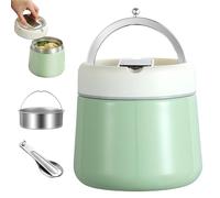 WIYETY Récipient isotherme de 1200 ml pour aliments : récipient isotherme en acier inoxydable pour repas, bol isotherme avec couvercle, récipient isotherme étanche pour repas, récipient isotherme pour