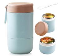 WIYETY Récipient isotherme en acier inoxydable pour repas : bol isotherme avec cuillère, 8000 ml, isotherme sous vide, pour enfants (bleu)