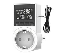 WIYETY Régulateur De Température 230v avec Sonde: Thermostat Digital À Prise avec Écran LCD, Plug and Play Régulateur De Température Et D’humidité avec 2 Sondes Thermomètre pour Serre, Aquarium