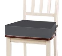 WIYETY Rehausseur de siège pour enfant - Pour table à manger - Amovible - En cuir synthétique - Avec boucle de sécurité - Pour table à manger - Gris foncé