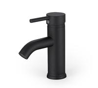 WIYETY - Robinet de salle de bain - Noir - En acier inoxydable - Mitigeur monocommande - Pour salle de bain - Noir