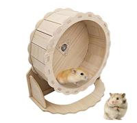 WIYETY Roue d'Exercice en Bois 23 cm pour Hamster, Silencieux - Jouet pour Petits Animaux, Gerbilles, Souris et Hamsters Nains