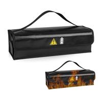 WIYETY Sac de batterie pour vélo électrique, sac de batterie ignifuge, étanche, anti-explosion, sac de sécurité Lipo pour le stockage, le transport, la charge (41 x 14 x 13 cm), Noir