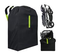 WIYETY Sac de transport pour poussette, sac de voyage Gate Check avec sac à dos, sac de transport pour siège enfant, sac de transport pour poussette, siège enfant - 120 x 63 x 43 cm - Noir, Noir , Sac