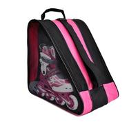 WIYETY Sac pour patins à roulettes, avec sangle de transport réglable, sac à patins à glace, pour hommes et femmes, noir et rose