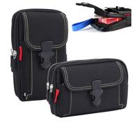 WIYETY Sacoche Ceinture Telephone Noir: 2 Pièces Sacoche Ceinture Homme, Étui de Ceinture Pochette Téléphone Holster, Gadget Sac pour Téléphone, Grande Pochette Smartphone, Ceinture Pochette Portable
