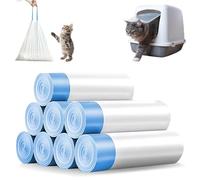 WIYETY Sacs à Litière pour Chats : 160 Pièces 8 Rouleaux Sacs à Déchets 45 * 50cm Sac de Litière pour Toilettes Automatiques avec Cordon, Manipulation Facile