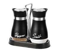 WIYETY Salière Et Poivrière Set: 2 Pièces 100ml Pots à Épices en Inoxen Verre, Saliere en Verre avec Trous Réglables, Moulin Epices Apporter du Soutien pour La Maison, Restaurant