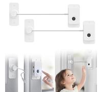 WIYETY Serrure de réfrigérateur avec empreinte digitale 2 pièces Serrure intelligente pour fenêtre de porte Serrure d'empreintes digitales Sécurité d'armoire Serrure d'armoire de bébé Charge USB pour