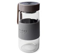 WIYETY Shaker à Protéines en Verre Classic Loop avec 2 Boules Mélangeuses, Sans BPA, Anti-Fuite pour le Fitness et les Boissons Protéinées, Gris