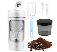 WIYETY Shaker électrique 650 ml : Mélangeur automatique de protéines avec compartiment à poudre, rechargeable USB-C, pour le sport et le fitness, Blanc