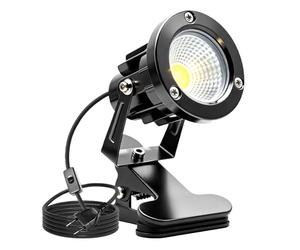 WIYETY Spot LED à pince : boîtier en aluminium, lampe de jardin étanche IP65 avec interrupteur, éclairage de jardin pour intérieur et extérieur, cour, pelouse (lumière blanche froide)