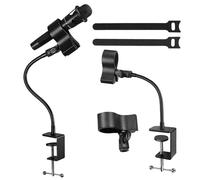 WIYETY Support de bras de microphone de 50 cm : support de microphone réglable, clip en métal, bras de microphone flexible col de cygne, support de microphone de bureau pour enregistrement en direct