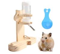 WIYETY Support en Bois Bouteille d'eau: 1 Pièce Plastique Sécurisé pour Animaux Et Bois, Buse Anti-Fuite, pour Petits Animaux (18cm x 6cm x 17cm)