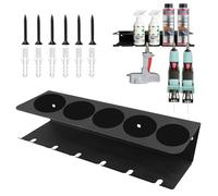 WIYETY Support mural pour bouteilles de pulvérisation, étagère de rangement, porte-canettes, support de canettes, support de bombe aérosol, avec 5 trous et 6 porte-canettes, pour garage et maison