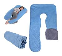 WIYETY Taie d'oreiller de Grossesse en Forme de U: Housse de Coussin de Maternité Déhoussable en Coton Forme de U, Housse de Remplacement pour Adulte, Coussin d'allaitement Lavable en machine,
