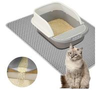 WIYETY Tapis de Litière pour Chat 90 x 60 cm Double Couche, Grand Format Imperméable et Antidérapant avec Design Nid d'Abeille