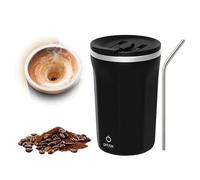 WIYETY Tasse à café électrique auto-agitatrice de 380 ml : tasse auto-agitatrice en acier inoxydable, tasse à café avec indicateur de température, tasse auto-agitatrice magnétique pour café, thé, lait