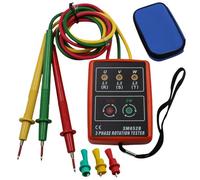 WIYETY Testeur de phase portable à 3 phases : compteur de champ rotatif AC 60 V ~ 600 V, testeur de rotation à 3 phases, testeur de tension avec buzzer et pinces crocodiles pour appareils de haute