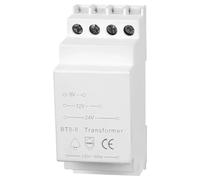 WIYETY Transformateur pour sonnette 8 V 12 V 24 V : transformateur 8 VA, sortie basse tension, compact pour rail de montage standardisé (35 mm)