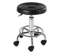 Wiyuer Tabouret de bar - Hauteur réglable - Pivotant à 360° - En polyuréthane épais - Avec roulettes - Pour salon de coiffure, bar, salle à manger