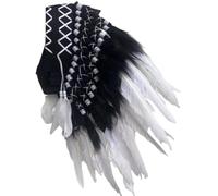 Wiywef Coiffe indienne à plumes, bandeau traditionnel américain à plumes pour carnaval, fête, accessoires photo pour enfants et adultes