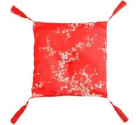 Wiywef Coussin chat porte-bonheur rouge + oreiller en coton, 20 cm x 20 cm, doux, motif floral classique, accents décoratifs pour intérieur/extérieur