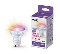WiZ Ampoule en verre LED intelligente GU10 - Remplacement GU10 50W, 16 millions de couleurs, Wi-Fi/Bluetooth, commande vocale/application, fonctionne avec Google Home, Alexa et HomeKit, 1pack