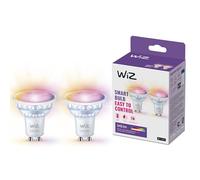 WiZ Ampoule en verre LED intelligente GU10 - Remplacement GU10 50W, 16 millions de couleurs, Wi-Fi/Bluetooth, commande vocale/application, fonctionne avec Google Home, Alexa et HomeKit, pack de 2