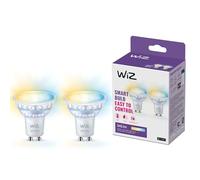 WiZ Ampoule en verre LED intelligente GU10 - Remplacement GU10 50W, nuances de blanc, Wi-Fi/Bluetooth, commande vocale/application, fonctionne avec Google Home, Alexa et HomeKit, pack de 2