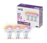WiZ Ampoule LED Connectée, Couleur, Spots GU10, équivalent 50W, avec détecteur de mouvement, Connexion Wi-Fi, Contrôle possible par la Voix, App, Alexa, Google Assistant et Apple HomeKit, Lot de 3