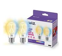 WiZ ampoule LED connectée filament Wi-Fi nuances de blanc E27, équivalent 60W, 806 lumen, lot de 2, fonctionne avec Alexa, Google Assistant et Apple HomeKit