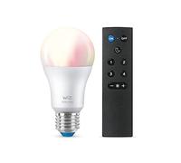WiZ ampoule LED connectée Wi-Fi couleur E27, équivalent 60W, 806 lumen + télécommande, fonctionne avec Alexa, Google Assistant et Apple HomeKit