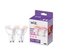 WiZ, ampoule LED connectée Wi-Fi couleur GU10, équivalent 50W, 345 lumen, lot de 2, fonctionne avec Alexa, Google Assistant et Apple HomeKit