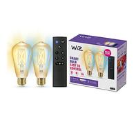 WiZ - Ampoules Smart TW Amb. 8W 806lm 2200-6500K 2pcs. Edison Gold E27 & Remote WiZ