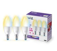 WiZ lampe LED E14 intelligente en pack de 3-40W, avec nuances de blanc, WLAN/Bluetooth, contrôle vocal/app, fonctionne avec Google Home, Alexa et HomeKit
