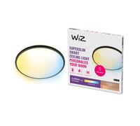 WiZ plafonnier Wi-Fi Superslim Noir, 22W, nuances de blanc, fonctionne avec Alexa, Google Assistant et Apple HomeKit
