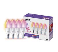 Wiz Smart Bulb, Ampoule LED Connectée E14, Lumière multicolore, Pack de 2 | Ampoule Connectée RGB, Forme Flamme, Équivalent 40W, Intensité Compatible WiZ App, Alexa, Google et HomeKit, Control Vocal