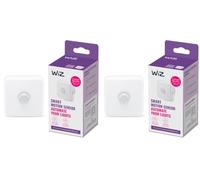 Wiz Smart Motion Sensor, Détecteur de Mouvement sans Fil (Piles incluses), Blanc, Détecte Les mouvements avec Une portée de 3m, Contrôle Les Ampoules et luminaires d'intérieurs Wiz (Lot de 2)