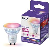 WiZ Spot LED connecté GU10 en verre, Multicolore et Blanc personnalisable, Équivalent 50 W, 2200-6500 K, 345 lumens, Intensité réglable, Compatible Alexa, Google Assistant et Apple Home, pack de 1