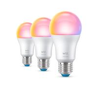 Wiz Tunable White & Color Lot de 3 ampoules LED A60 E27, 2200-6500 K, 8,5 W, 8720169075610, A60