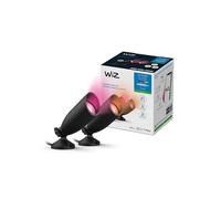 Wiz Spots extérieurs Wi‑Fi Pack de 2 Couleur IP67 Noir Alexa/Google/HomeKit alimentation incluse