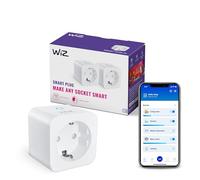 WiZ Wi-Fi Smart Plug, Prise connectée, Type F, 230V, 50Hz, Installation simple, Certifiée Matter, Commandes vocales, fonctionne avec Alexa, Google Home et Apple Home, Pack de 2