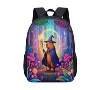 Wizard Capybara Sac à dos 43,2 cm pour enfants, écoliers, champignons magiques fantastiques, forêt enchantée, sac à livres graphique, 04, L, Minimaliste