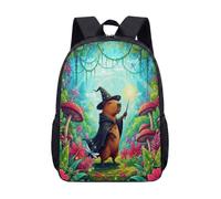 Wizard Capybara Sac à dos 43,2 cm pour enfants, écoliers, champignons magiques fantastiques, forêt enchantée, sac à livres graphique, 01, L, Minimaliste