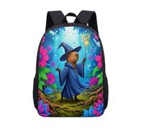 Wizard Capybara Sac à dos 43,2 cm pour enfants, écoliers, champignons magiques fantastiques, forêt enchantée, sac à livres graphique, 02, L, Minimaliste