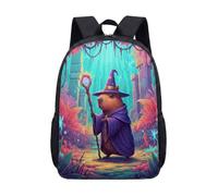 Wizard Capybara Sac à dos 43,2 cm pour enfants, écoliers, champignons magiques fantastiques, forêt enchantée, sac à livres graphique, 03, L, Minimaliste