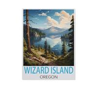 Wizard Island, Oregon，1000 Pièces Puzzles - Jeux Éducatifs Jouets Joli Cadeau Assemblage Puzzles pour Adultes（75x50cm）-J98